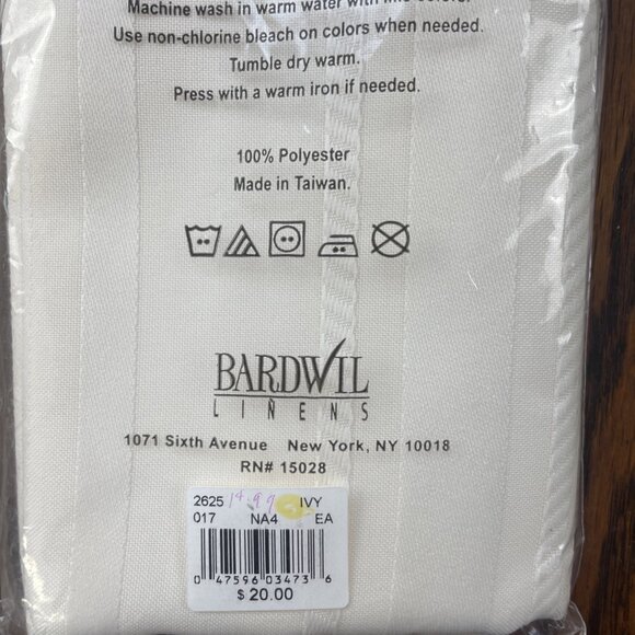 4 Bardwil Dinner Napkins Pack Ivory Linen Easy Care Soft Touch 17" x 17" New 16 - Picture 4 of 5